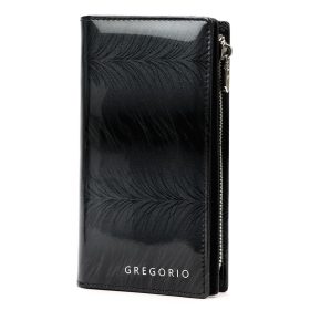    Gregorio FF-124 čierna dámska peňaženka z hovädzej kože 10 x 19,5 x 4 cm