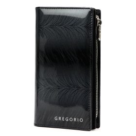    Gregorio FF-124 čierna dámska peňaženka z hovädzej kože 10 x 19,5 x 4 cm