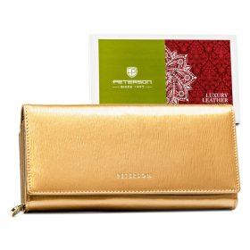   Peterson PTN 42100-SH champagne hovädzia koža dámska peňaženka 19,5x10x3,5 cm