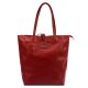 MiaMore DOLLARO bordová dámska kožená kabelka, shopper 40 x 38 x 13 cm