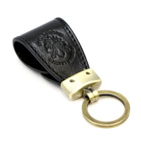    Prívesok na kľúče z čiernej kože Florence BRE-4 10,5 x 2 x 3,8 cm