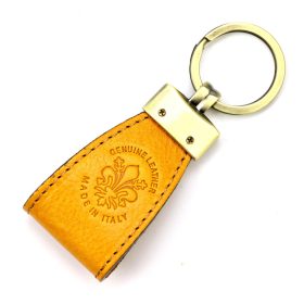    Kožená kľúčenka Florence BRE-4 žltá 10,5 x 2 x 3,8 cm