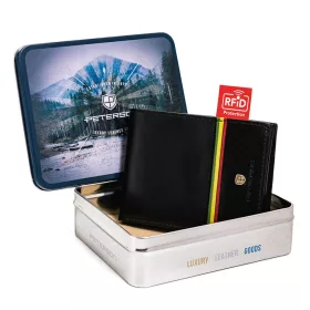    Peterson PTN 304RA čierna pánska peňaženka z hovädzej kože 12 x 9 x 2,5 cm