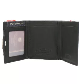    Čierna pánska peňaženka z hovädzej kože Peterson PTN G710-GKA
