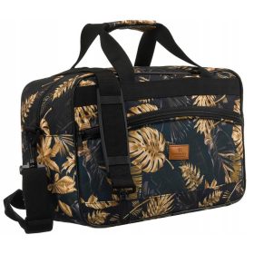    Rovicky R-TL15608 čierny listový vzor Wizz Air, Ryanair príručná batožina, cestovná taška 40 x 25 x 20 cm