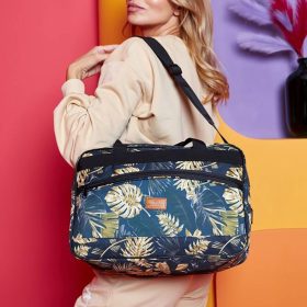    Rovicky R-TL15608 čierny listový vzor Wizz Air, Ryanair príručná batožina, cestovná taška 40 x 25 x 20 cm