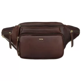   Pánska kožená taška na opasok Peterson PTN BP001-OPU hnedá 37 x 15 x 12 cm