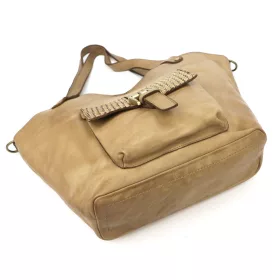    Dámska kožená kabelka cez rameno VS 016 pieskovo sfarbená, nákupná taška 45 x 32 x 15 cm