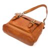  Dámska kožená kabelka cez rameno VS 034 koňakovej farby, bočná taška 34 x 33 x 13 cm