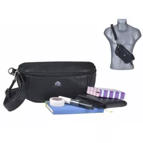  Čierna koženková taška na opasok Greenburry