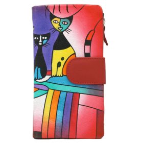    Cavaldi N14-SPW CAT červená dámska peňaženka z hovädzej kože 10 x 14 x 3 cm