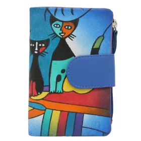    Cavaldi N18-SPW CAT modrá dámska peňaženka z hovädzej kože 10 x 18 x 3 cm
