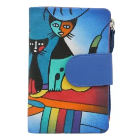   Cavaldi N18-SPW CAT modrá dámska peňaženka z hovädzej kože 10 x 18 x 3 cm