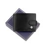  Luxusná 7870 RFID čierna pánska peňaženka z hovädzej kože 12 x 9,5 x 2 cm
