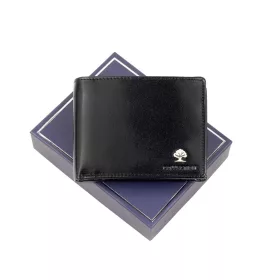    Luxusná 286 RFID čierna pánska peňaženka z hovädzej kože 12,5 x 9 x 2,5 cm