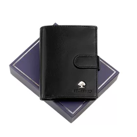    Luxusná 278-9 RFID čierna pánska peňaženka z hovädzej kože 9,5 x 12,8 x 2,5 cm