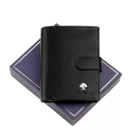    Luxusná 277 RFID čierna pánska peňaženka z hovädzej kože 9,5 x 12,8 x 2,5 cm