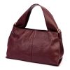  Dámska kožená kabelka Luka 24-058 bordovej farby, taška cez rameno 33 x 19 x 17 cm