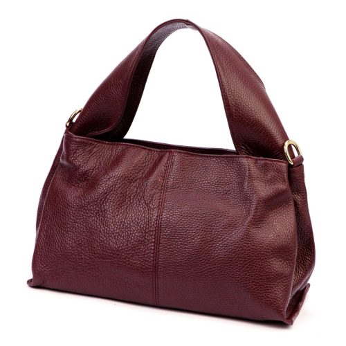  Dámska kožená kabelka Luka 24-058 bordovej farby, taška cez rameno 33 x 19 x 17 cm