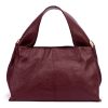  Dámska kožená kabelka Luka 24-058 bordovej farby, taška cez rameno 33 x 19 x 17 cm