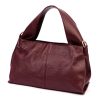  Dámska kožená kabelka Luka 24-058 bordovej farby, taška cez rameno 33 x 19 x 17 cm