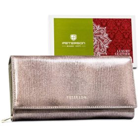    Peterson PTN 42100-PR sivá dámska kožená peňaženka 19,5 x 10 x 3,5 cm