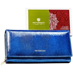    Peterson PTN 42106-PR modrá dámska kožená peňaženka 19 x 10 x 3,5 cm