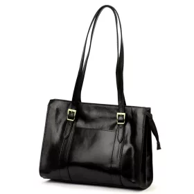    Dámska kožená kabelka cez rameno Florence 54 čierna 36 x 27 x 12 cm