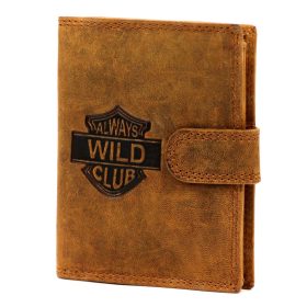    Always Wild AW-N4L-GHD hnedá kožená pánska peňaženka s remienkom 10 x 12,8 x 2,8 cm