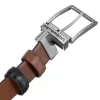  Darčeková sada pánskeho obojstranného koženého opasku Peterson PTN KL-B004-S001 čierno-hnedého 115 cm