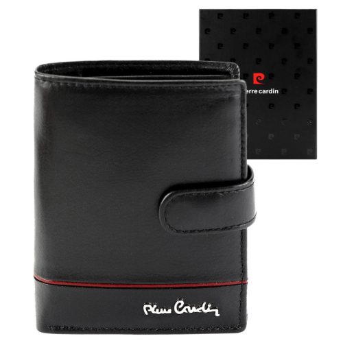  Pánska kožená peňaženka Pierre Cardin YS605 326A čierno-červená 10,5 x 13 x 3 cm