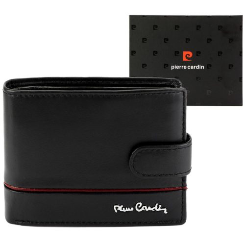  Pánska kožená peňaženka Pierre Cardin YS605 324A čierno-červená 12,5 x 10 x 3 cm