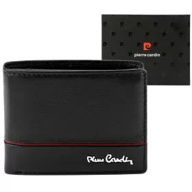    Pánska kožená peňaženka Pierre Cardin YS605 323 čierno-červená 11 x 8,5 x 2,8 cm