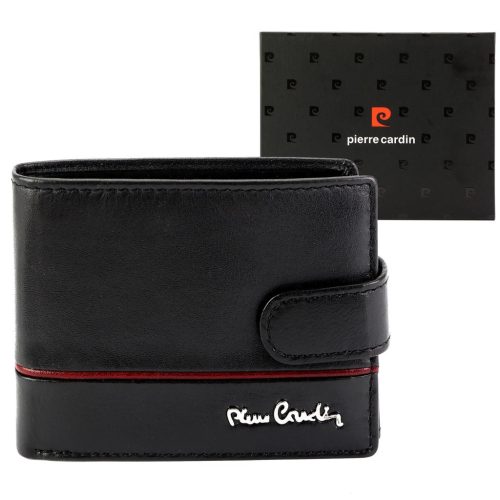  Pánska kožená peňaženka Pierre Cardin YS605 323A čierno-červená 11,5 x 8,5 x 2,8 cm