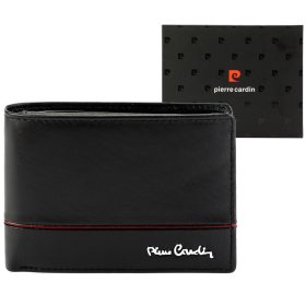    Pánska kožená peňaženka Pierre Cardin YS605 8806 čierno-červená 12 x 9,5 x 3 cm