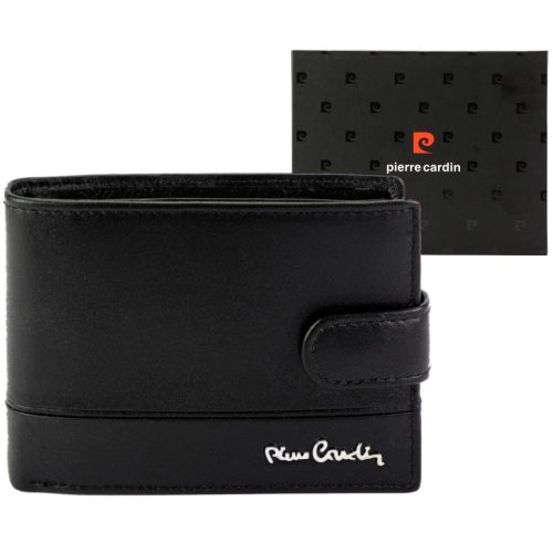  Pánska kožená peňaženka Pierre Cardin YS605 8806A čierna 12,5 x 9,5 x 3 cm