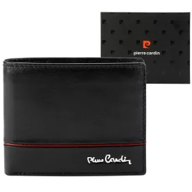    Pánska kožená peňaženka Pierre Cardin YS605 8825 čierno-červená 11 x 9 x 2,8 cm