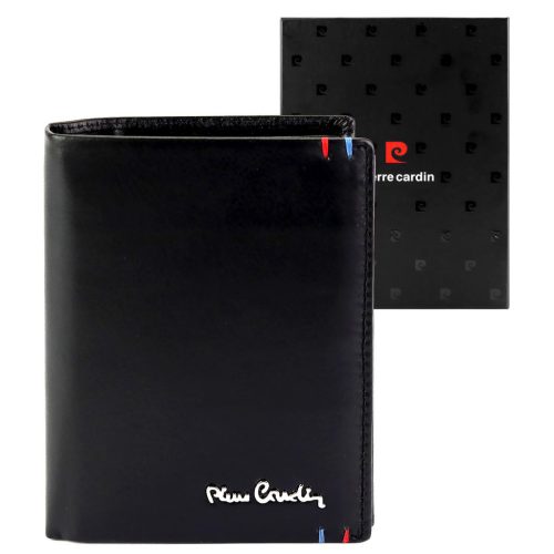  Pánska kožená peňaženka Pierre Cardin YS606 326 čierna 10 x 13 x 3 cm