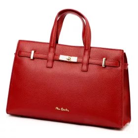   Dámska kožená kabelka Pierre Cardin 1926 FRZ červená, taška cez rameno 37,5 x 25 x 13 cm