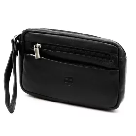    Nordee HP100 čierna pánska taška na opasok z hovädzej kože 23 x 14,5 x 6 cm