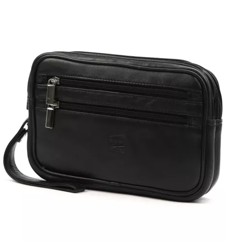  Nordee HP103 čierna pánska taška na opasok z hovädzej kože 23 x 15 x 6 cm