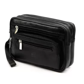    Nordee HP104D čierna pánska taška na opasok z hovädzej kože 24 x 15,5 x 10 cm