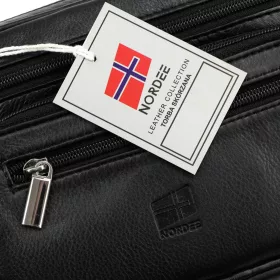    Nordee HP104D čierna pánska taška na opasok z hovädzej kože 24 x 15,5 x 10 cm