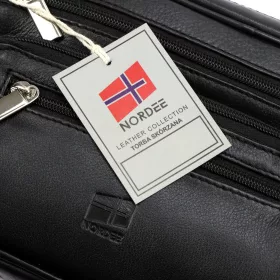    Nordee HP104S pánska čierna taška na opasok z hovädzej kože 24 x 16 x 7 cm