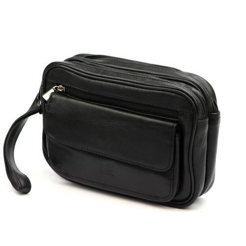  Nordee HP105 čierna pánska taška na opasok z hovädzej kože 24 x 16 x 8 cm