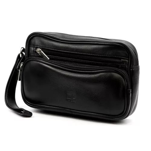 Nordee HP201 čierna pánska taška na opasok z hovädzej kože 24 x 15 x 7,5 cm