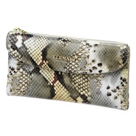    VerMari 3886 sivá vzor hadej kože dámska kožená peňaženka na doklady 19 x 10 x 3,5 cm