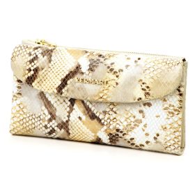    VerMari 3886 béžový vzor hadej kože dámska kožená peňaženka 19 x 10 x 3,5 cm