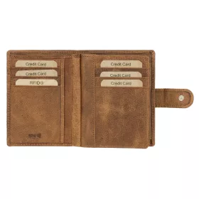    EL FORREST 703-08 RFID hnedá pánska kožená peňaženka 10 x 13 x 3 cm