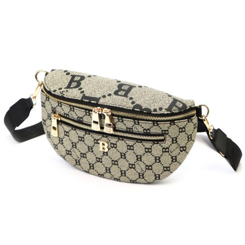  Dámska kožená taška BRICIOLE 2039 čierno-béžová 28 x 16 x 7 cm